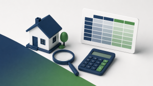 Errores hipoteca — análisis financiero con calculadora, lupa y tabla de datos
